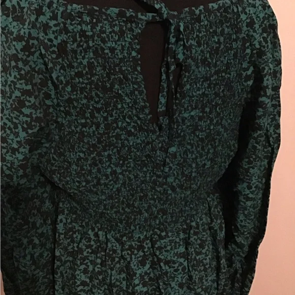 Ava & Viv Teal Floral Blouse - Picture 4 of 7